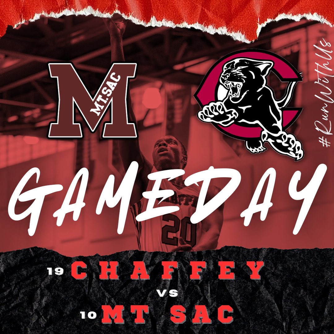 CHPmbb's tweet image. Watch your Chaffey College Panthers as they take on the 10th-ranked Mounties of Mt. SAC today!
🆚 Mt. San Antonio College
⏰ 5 p.m.
📍Chaffey College
📺 Hudl: Chaffey College Panthers
#RunWithUs