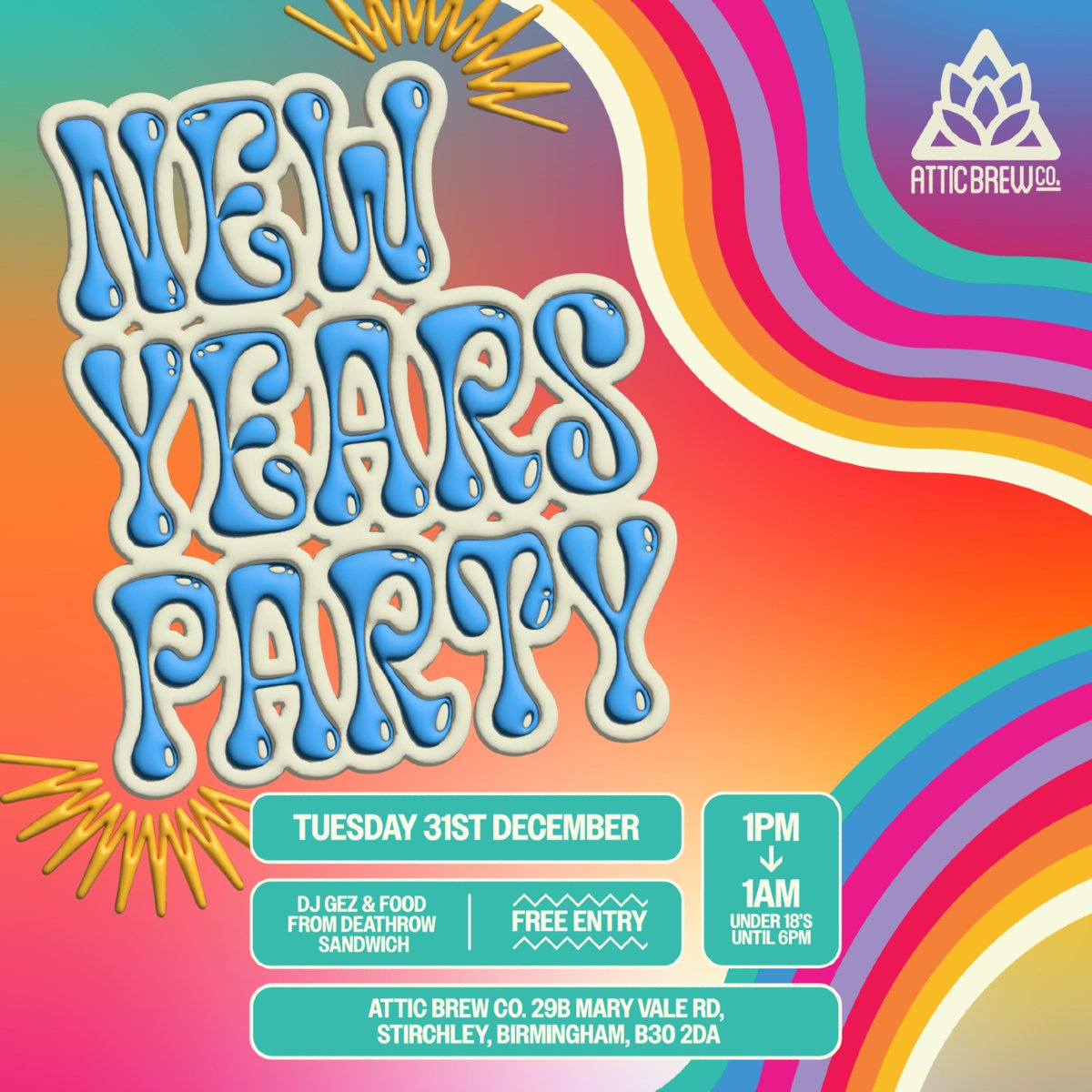 🥳 NEW YEAR'S EVE PLANS? 🥳

It's almost that time of year again!  Join us in the taproom as we say goodbye to 2024 and hello to another year of pretending we’ll go to the gym more often.