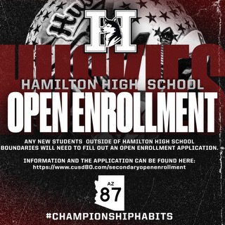 Hey Huskies! If you're out of boundary but want to join the Hamilton High School family, make sure to fill out an open enrollment application.
