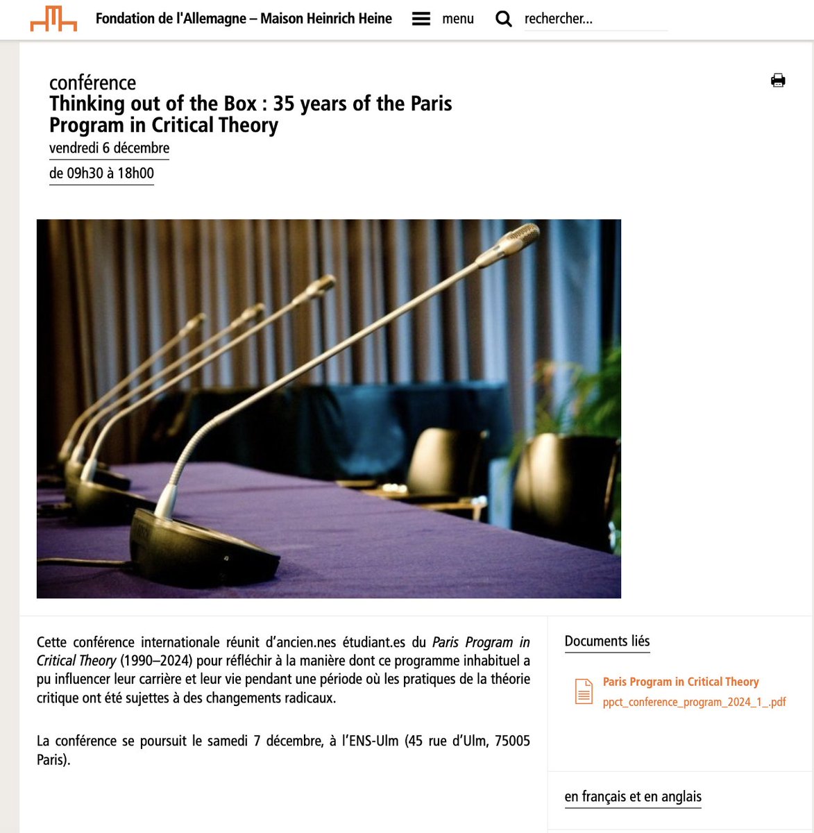 Back to la Ville Lumière as an alumna of the Paris Program in Critical Theory, to celebrate its 35th anniversary with a 3-day conference.