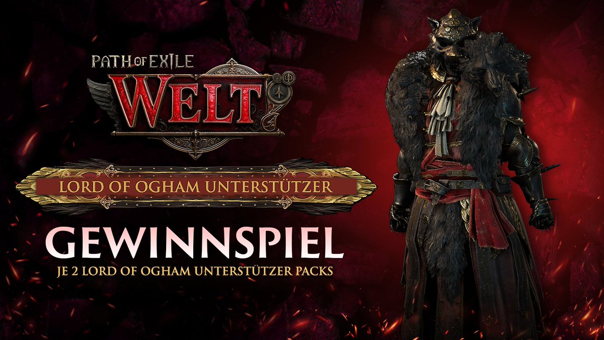 Gewinn 𝟔𝟎 € 𝐒𝐮𝐩𝐩𝐨𝐫𝐭𝐞𝐫 𝐏𝐚𝐜𝐤𝐬 inkl. 𝐄𝐚𝐫𝐥𝐲 𝐀𝐜𝐜𝐞𝐬𝐬 zu 
𝐏𝐚𝐭𝐡 𝐨𝐟 𝐄𝐱𝐢𝐥𝐞 𝟐! 

🙌Liken, retweeten &amp; folgt uns, um teilzunehmen! 
Teilnahme bis 14.12. um 20 Uhr.

#poe2 #pathofexile2  #Gewinnspiel #giveaway
Ab 18. Kein Rechtsweg. Keine Barauszahlung.
