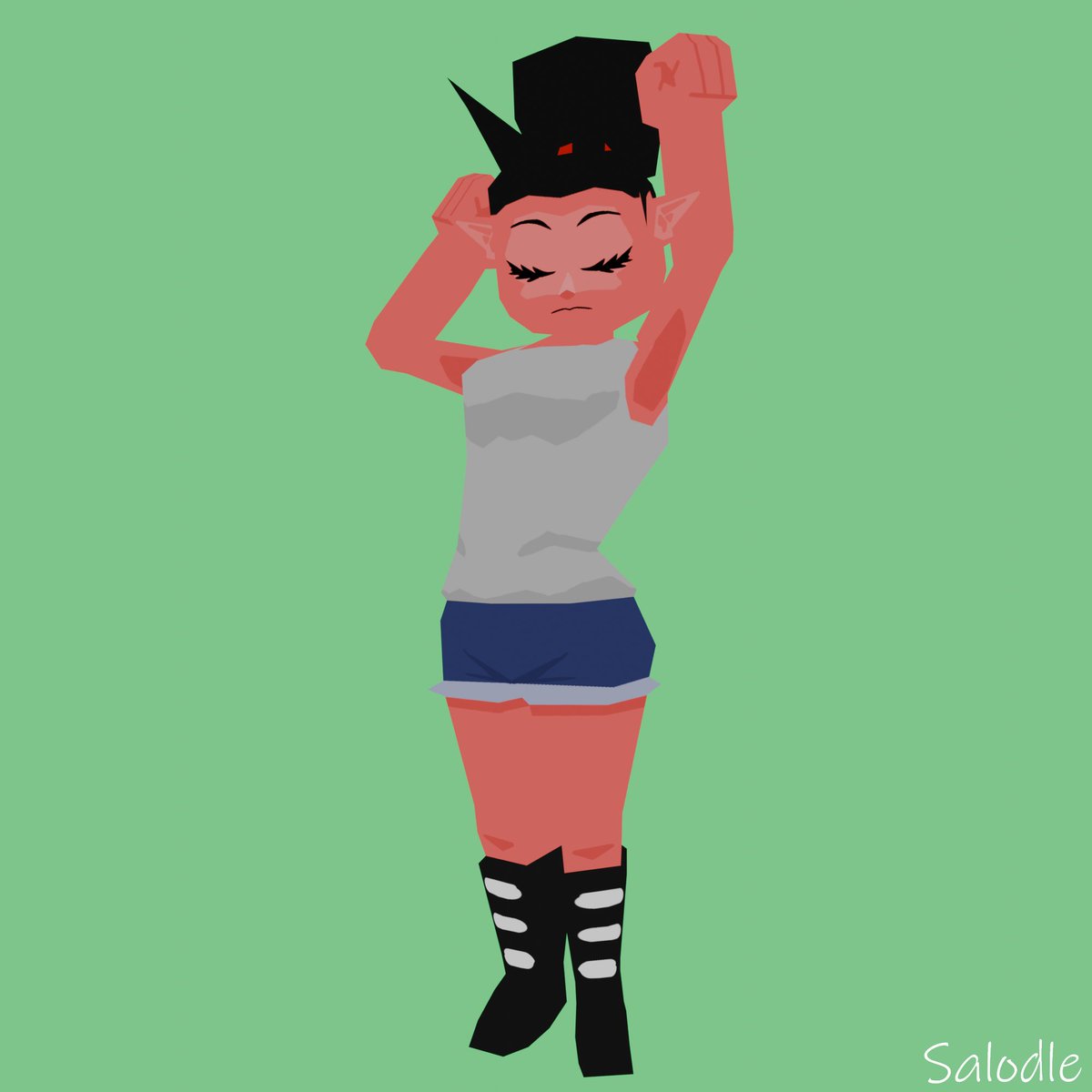 Moneths_doodles's tweet photo. Low poly demon girl #blender #3dart https://t.co/6HaOeF1sWc
