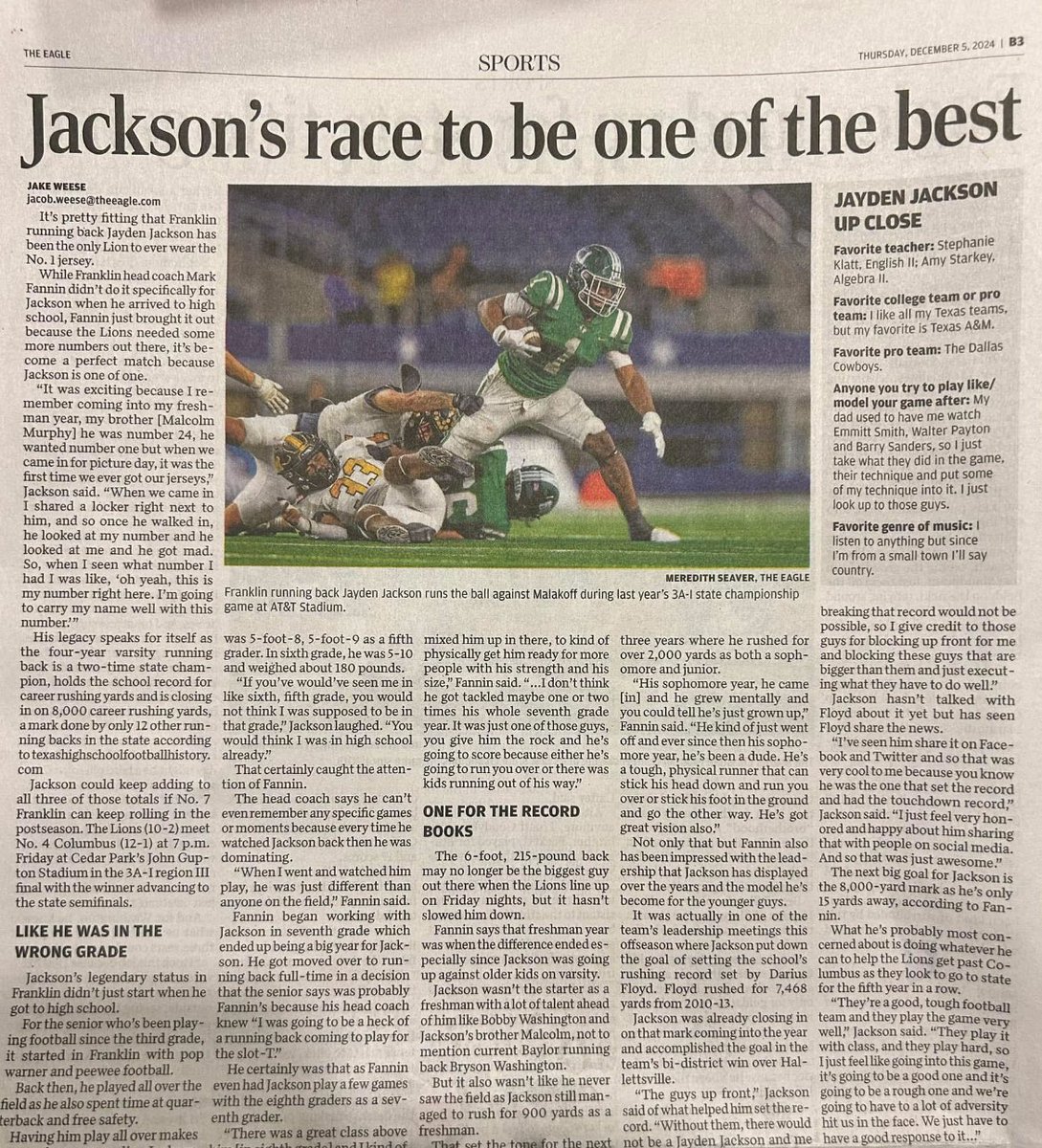 **ATTENTION** to any college program and recruiters… I’ll say this, #1 Jayden Jackson may be the best HS RB in the State of Texas and probably in the Nation!

Gameday for the Franklin Lions against Columbus!! <a href="/FranklinISD/">Franklin ISD</a> <a href="/jaydennnn24/">Jayden Jackson</a>