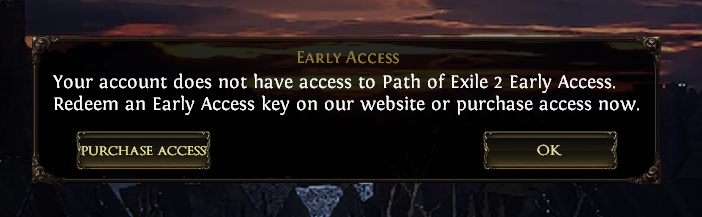 BebaOrNotBeba's tweet photo. @pathofexile Epic Games - Early access error https://t.co/D6SK0t4jFi