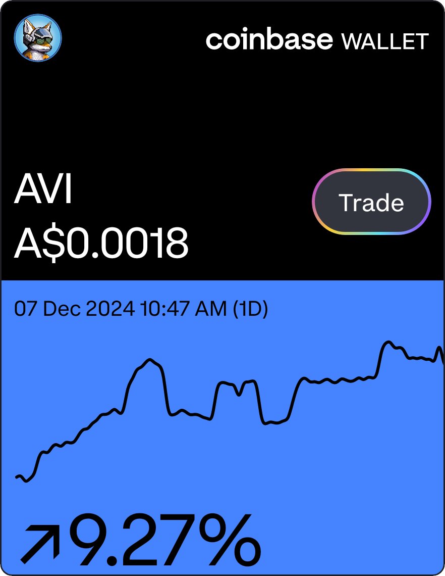 AshStohan's tweet photo. Just added Aviator to my Coinbase Wallet! Use my link to join in on the fun and trade with live price charts. https://t.co/s8qk9kKurZ https://t.co/2ZTcIkNAK2