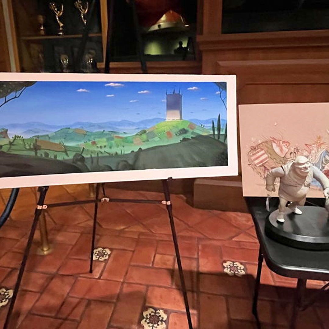 UniStudiosLot's tweet photo. What are you doing in my swamp?! 💚 A look back at the original art and concept designs that brought the iconic #Shrek to life. The #NBCUArchives team showcased these rare archival pieces during a special employee screening for Universal Studios Hollywood. #DreamWorks https://t.co/WzOjUYi84p