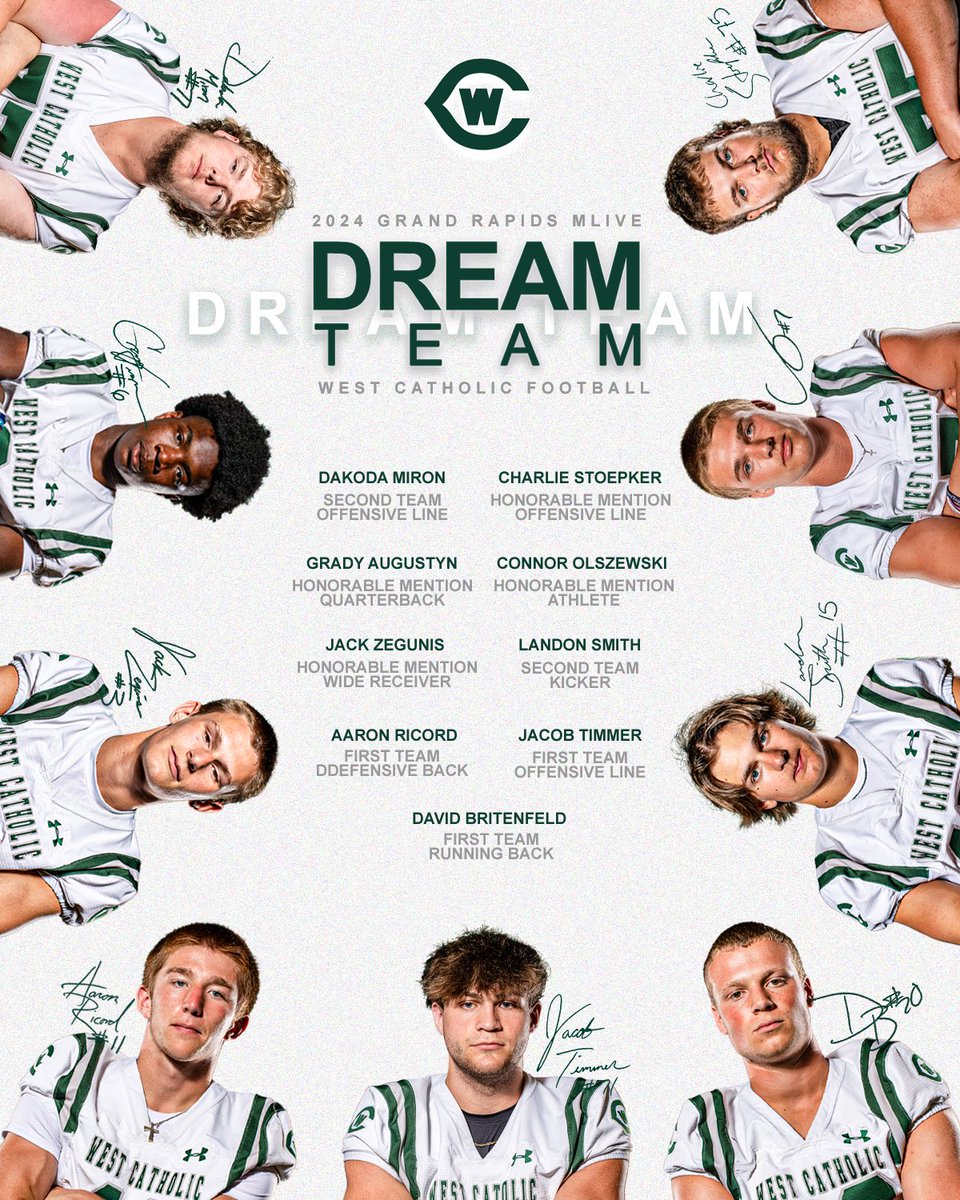 Recognized well this season, we are proud &amp; excited to share our Offensive &amp; Defensive selections for the 2024 Grand Rapids Dream Team presented by MLive. 

Well done, Falcons! 

#WeTheWest | #GRWCFootball