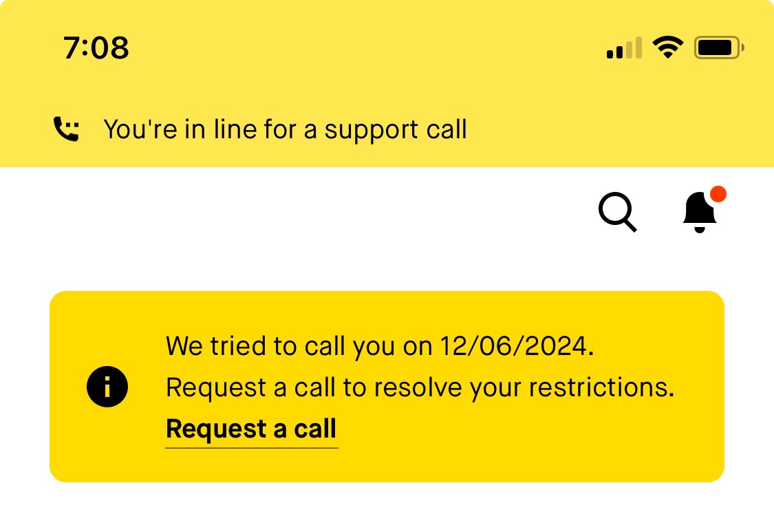 adamlf81's tweet photo. @RobinhoodApp says they’ll call you back within 30 minutes.  Going on 2 weeks when they stole money from my checking account and put that in someone else’s trading account.  Roughly 12-hours waiting “in line” for a call back. I also have 0 missed calls from them.  #GarbageCompany https://t.co/kbNBHlFJnB