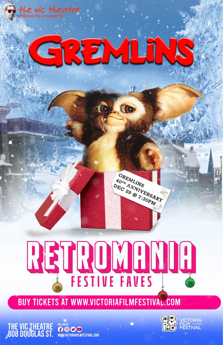 The Vic Theatre (@victheatreyyj) on Twitter photo Can you remember all three rules of responsible Mogwai ownership? A rewatch of ๐๐๐๐๐๐๐๐ may be in order if you don't...
Screening ๐๐๐๐๐๐๐ @ ๐:๐๐ ๐๐.
๐๏ธ ๐ง๐ถ๐ฐ๐ธ๐ฒ๐๐ (19+): victoriafilmfestival.com/product/gremliโฆ
#yyj #movieday #cinema #thingstodoyyj Can you remember all three rules of responsible Mogwai ownership? A rewatch of ๐๐๐๐๐๐๐๐ may be in order if you don't...
Screening ๐๐๐๐๐๐๐ @ ๐:๐๐ ๐๐.
๐๏ธ ๐ง๐ถ๐ฐ๐ธ๐ฒ๐๐ (19+): victoriafilmfestival.com/product/gremliโฆ
#yyj #movieday #cinema #thingstodoyyj
