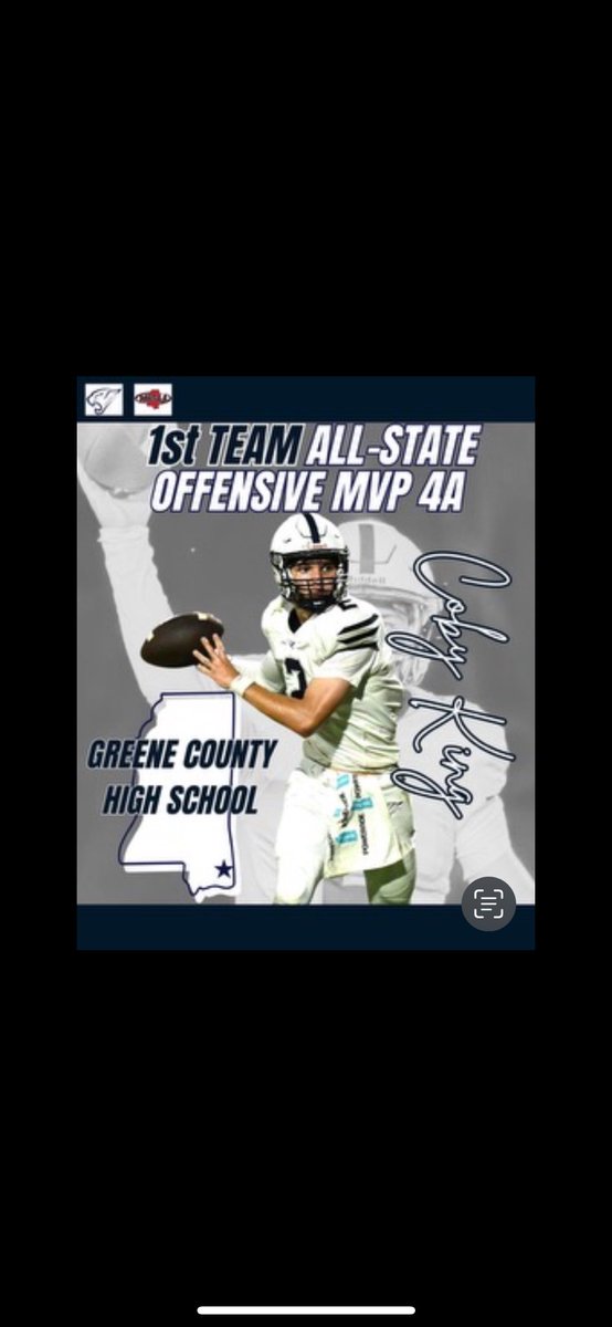 Recruit_GC's tweet photo. Huge Shoutout to our guy QB1 @CobyKing02 for being named 4A First Team All State Offensive MVP!! Congrats Coby!! https://t.co/aGmqdKagAf