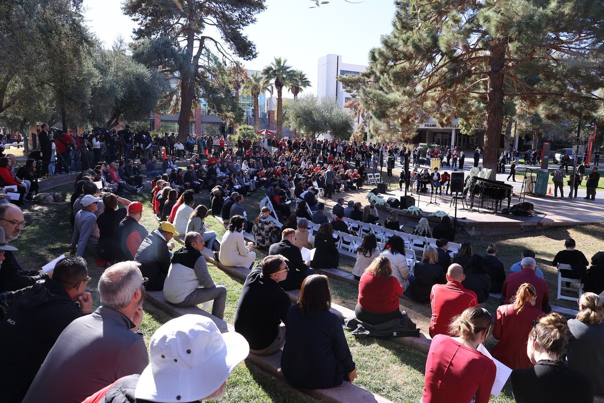 unlv's tweet photo. The UNLV family came together to reflect on the legacies of three beloved faculty we lost a year ago today. The memories of Jerry Cha-Jan Chang, Patricia Navarro Velez, and Naoko Takemaru will always be with us. https://t.co/6ddmMWrexW