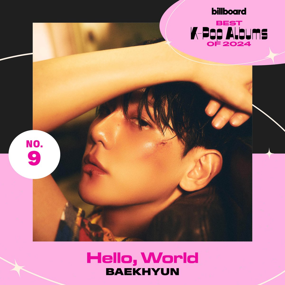 billboard's tweet photo. 🏆 No. 9: @B_hundred_Hyun, 'Hello World'

Read more: https://t.co/1BZhkgTqiK https://t.co/tdFpcHLQzn