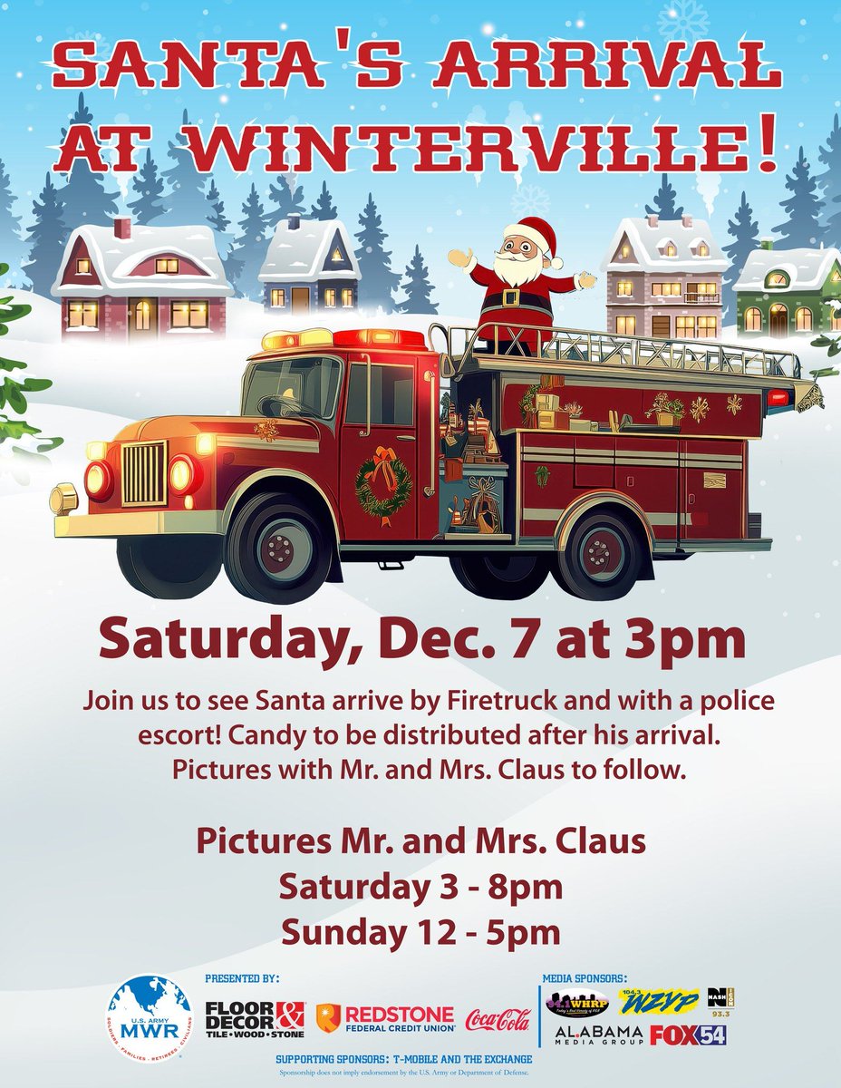TeamRedstone's tweet photo. Can't WAIT to see Santa and the Mrs. at Winterville tomorrow at 3 p.m.! #SantaRocks https://t.co/hdpdOEi2ei