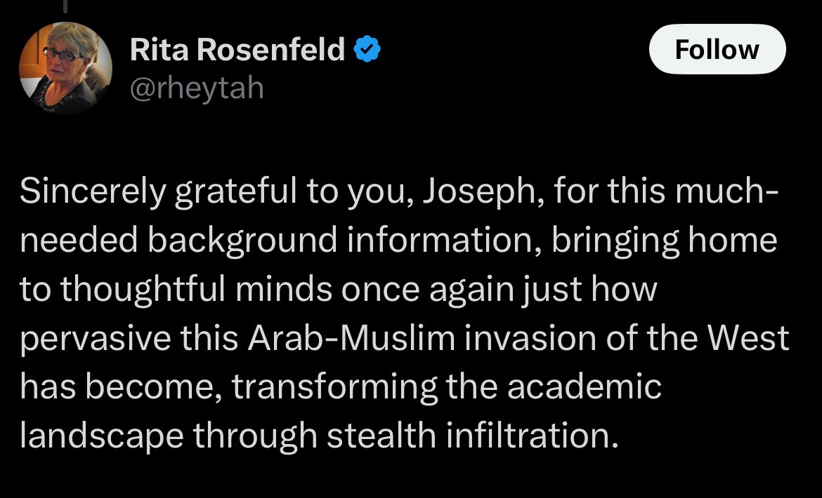🚨 Rita Rosenfeld is a resident of Ottawa. According to her, the “Arab-Muslim invasion of the West” has become “pervasive”
