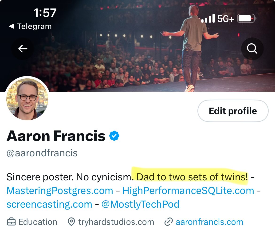 Aaron Francis tweet media