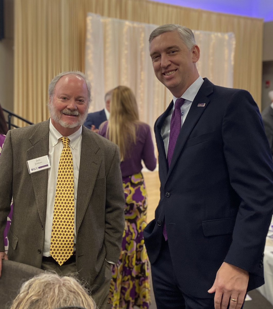 ECUChancellor's tweet photo. I thoroughly enjoyed attending @ecuadvancement’s Leo Jenkins Society luncheon yesterday. 💜

It was wonderful to meet with many of the university’s remarkable donors, scholarship recipients, and members of the Jenkins family. 

What an inspirational group of #Pirates! 🏴‍☠️ https://t.co/buURn4FOe7