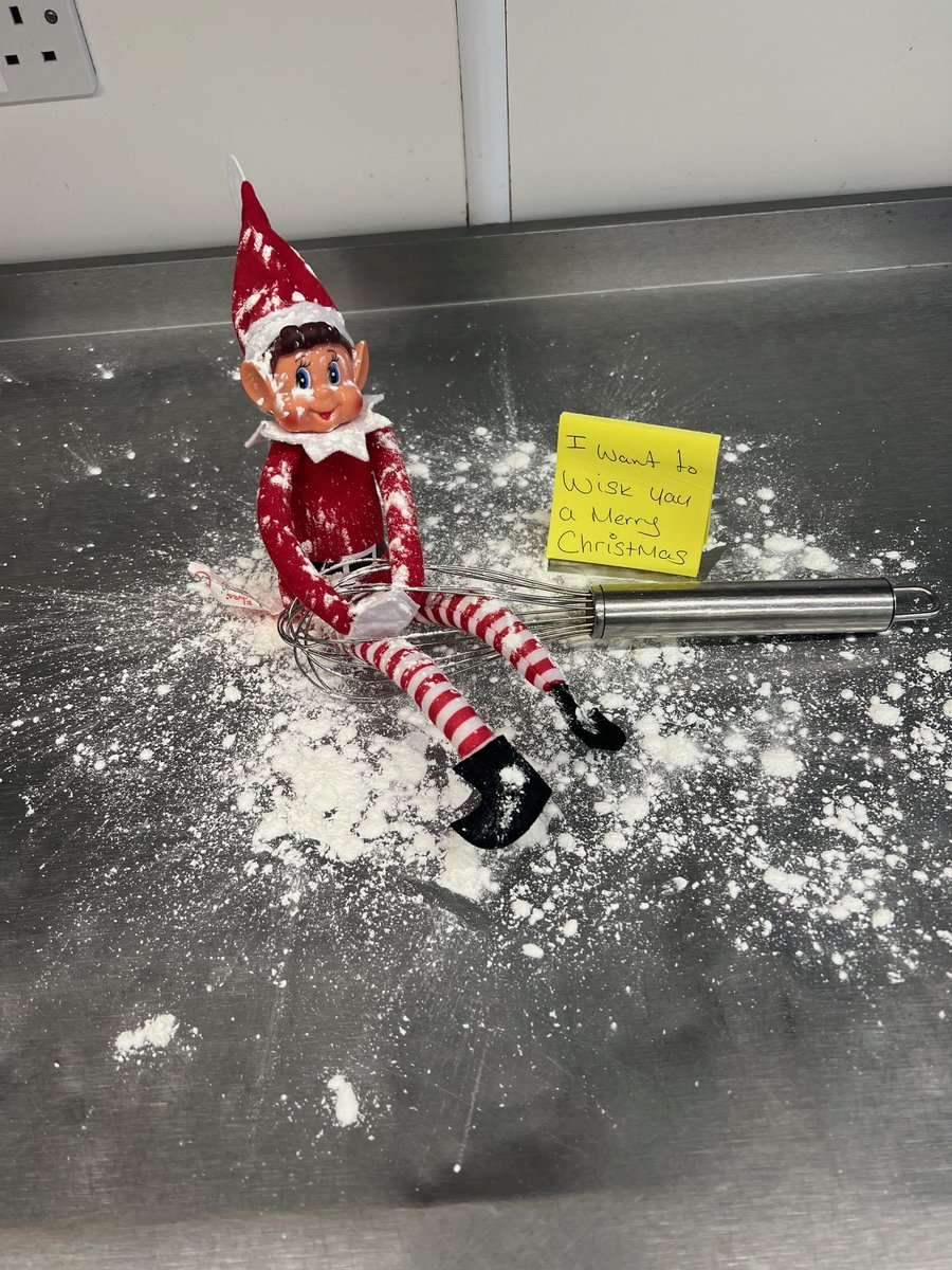 ARMSCARE's tweet photo. We love this time of year because Elf comes out to play and this time he’s got himself in a pickle with the flour, ooops🤣🤭@NAPAlivinglife #ElfOnTheShelf https://t.co/i3aFAgsMGS