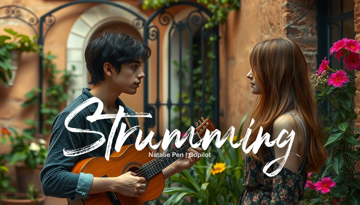 NataliePen8's tweet photo. I'm thrilled to announce the upcoming release of **Strumming** a heartwarming story... more at https://t.co/jZJQXUiYyV
#Strumming #NataliePen #Copilot #JanuaryRelease https://t.co/YnVjLPTUkQ