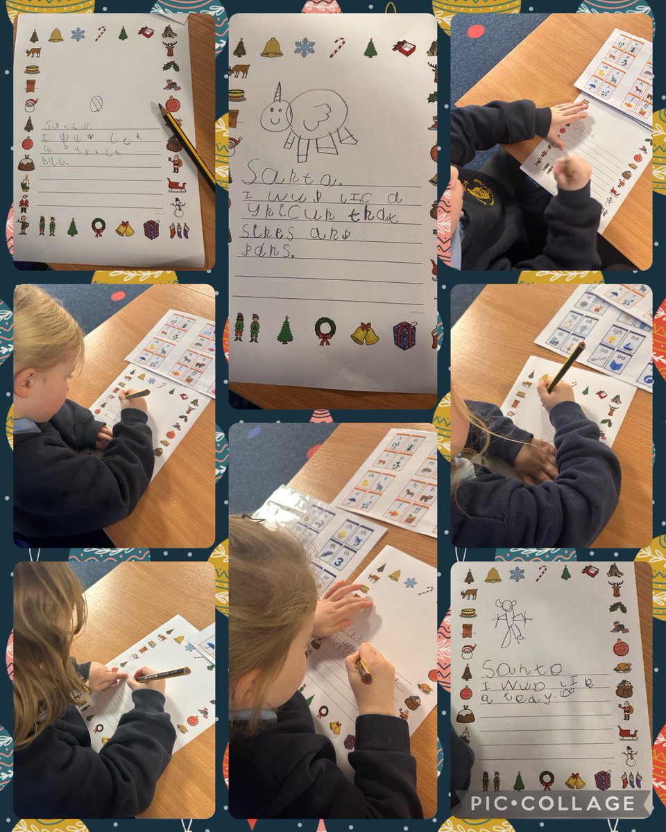 I think Father Christmas better hold onto his socks before we blow them off with our beautiful writing!

This terms literacy topic is ‘The Jolly Postman’

Today we wrote our letters, next week we will post them to the man himself!

Well Done Reception! 🎅🧝
#lettertosanta
