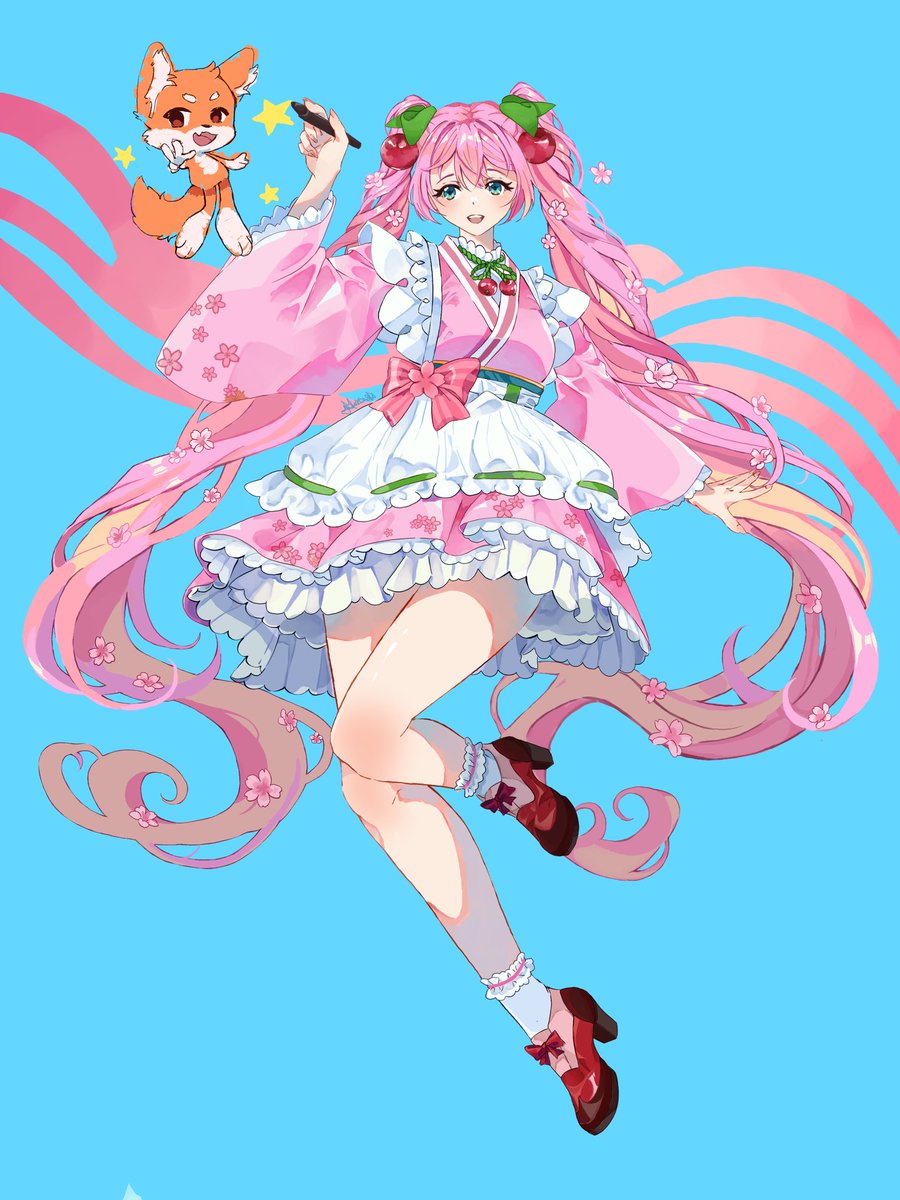 flower31_flower's tweet photo. Cherry #HatsuneMiku 

I made this drawing for a #XPPen contest, I didn't win but it was fun😅 https://t.co/HNK9pLctbQ