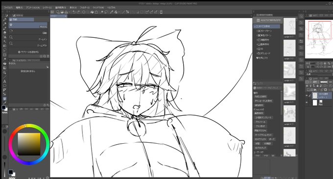 ラフ出来た寝る💢💢💢(朝5時) 