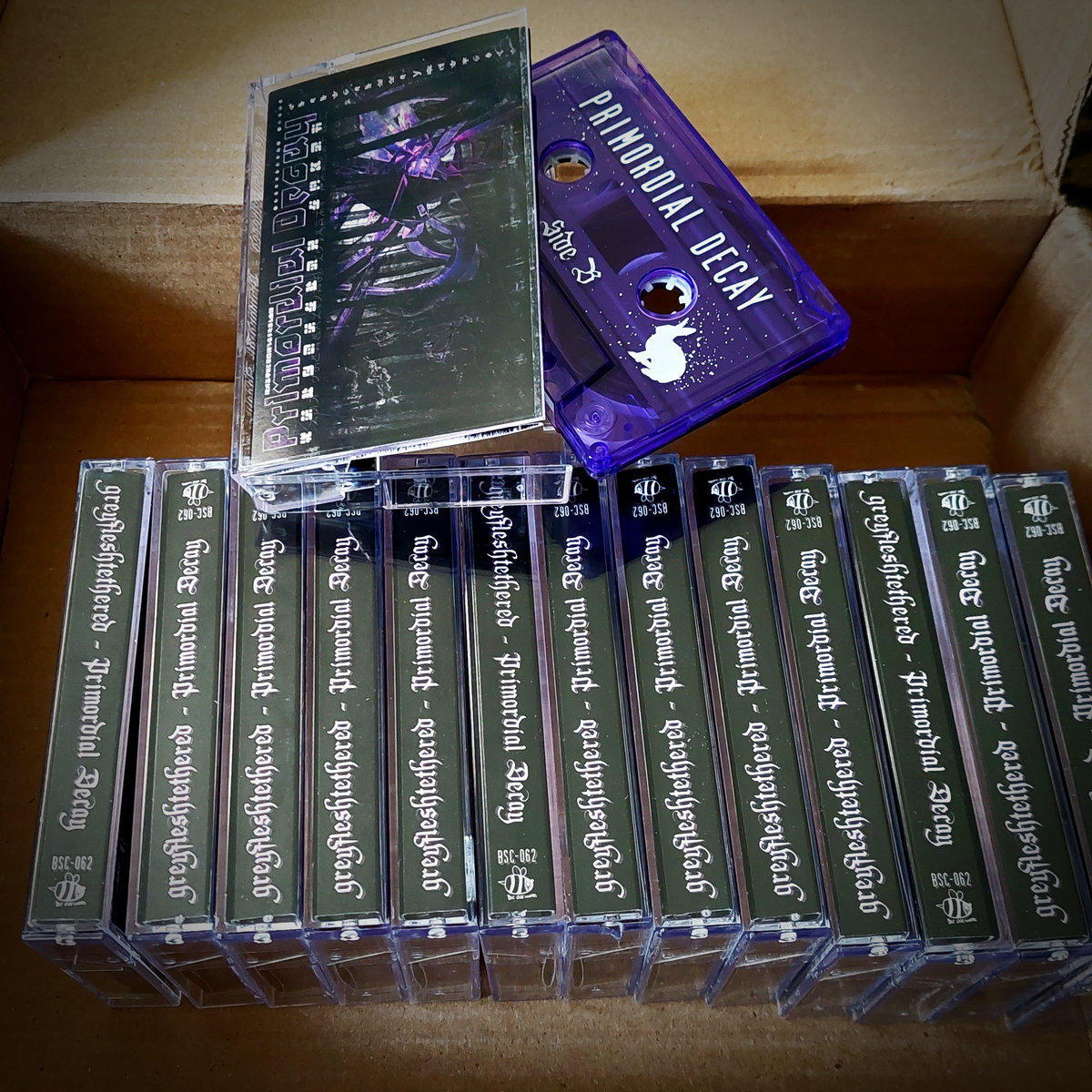 greyfl_sh's tweet photo. A special edition of the Primordial Decay cassette tapes are finally up for sale on both BC and Ampwall! Each copy comes with two handmade pieces of origami, a deer and a rabbit 🦌🐇 You can grab a copy at the links below 👇 https://t.co/s7uZvUJDoo