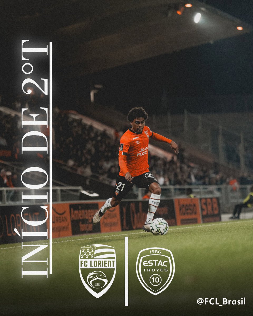 FCL_Brasil's tweet image. 45&apos;| Bola rolando para o segundo tempo de Lorient x Troyes!

VAAAAAMOOOOOS, LORIENT!!! 

1️⃣ - 0️⃣
#FCLESTAC | #AllezLorient 🟠⚫️