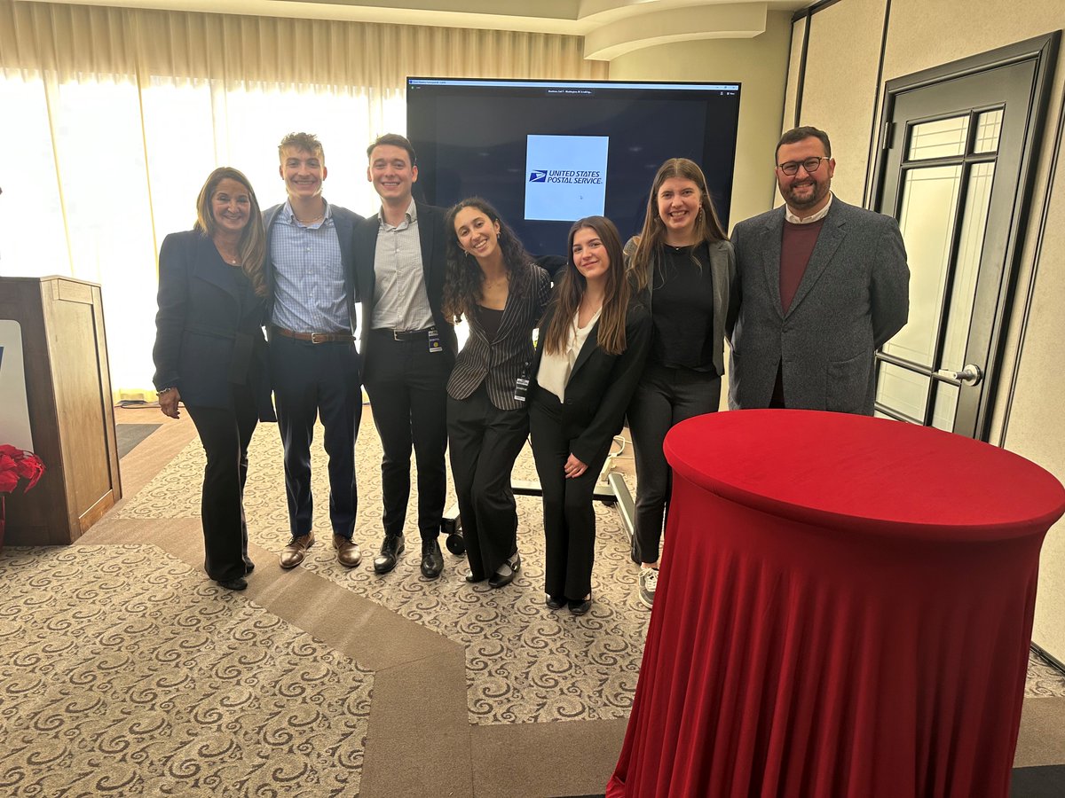 AEFNYC's tweet photo. @LoyolaChicago wins the very first @USPS /AEF Case Competition in Washington DC! Pictured AEF Board Chair Val DiFibo, Professor Sean Connolly and the winning Loyola team. https://t.co/Ocs31Az4yN