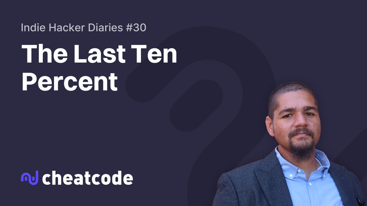cheatcodeco's tweet image. I&apos;m in the fabled &quot;last 10%&quot; of my work on Mod (the CSS framework I&apos;ve been sharing screenshots of here).

For this week&apos;s Indie Hacker Diaries, I wanted to discuss the last 10% problem and a solution I&apos;ve relied on to kill the anxiety of shipping.

Give it a listen here:…