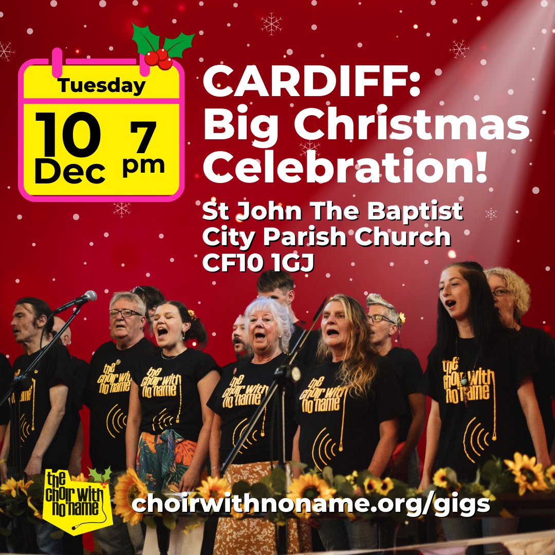 THE CHRISTMAS GIGS JUST KEEP ON COMING! This time it's the turn of the very splendid Cardiff choir who will be turning on the festive sparkle on Tuesday 10th with their Big Christmas Celebration. Join us! Tickets here: tickettailor.com/events/thechoi…