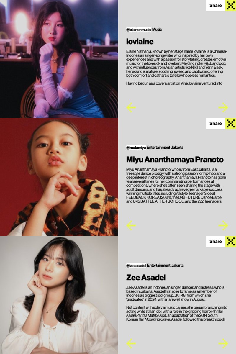 indonesiantakes's tweet photo. Dazed named 6 Indonesian up-and-coming talents on this year's Dazed 100 Asia list.

Atta Halilintar
Jefri Nichol
Ji Da-bin
Elaine Nathania (lovlaine)
Miyu Ananthamaya Pranoto
Zee Asadel https://t.co/4c6TAPOGkm