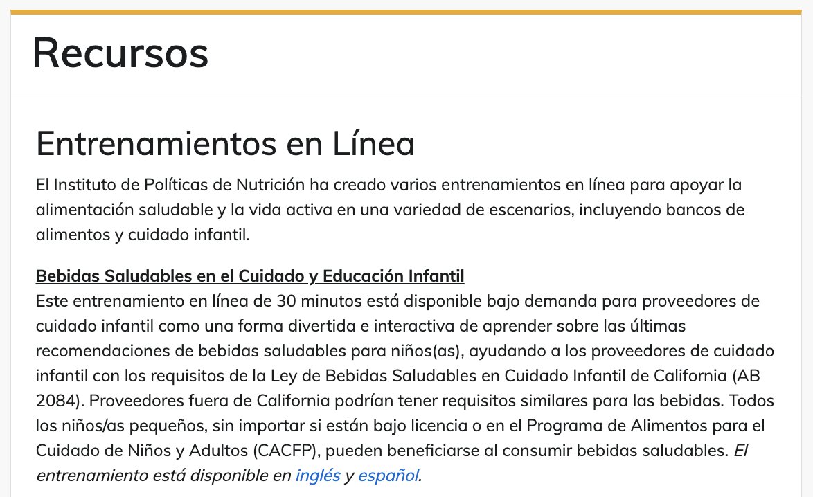 🎉<a href="/UCnpi/">UC Nutrition Policy</a> has launched 3 new web pages to increase accessibility to our #Spanish-speaking community! 1) NPI en Español - NPI in Spanish, 2) Nuestro Impacto - Our Impact,3) Recursos” - Resources. Find them here: npi.ucanr.edu/npi_en_espanol/