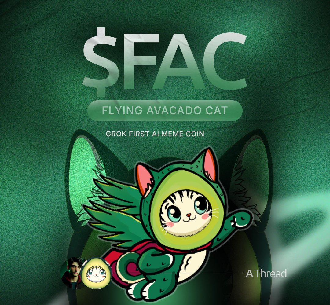 Callme_Proton's tweet photo. What if a memecoin could do more than just pump and dump?
What if it could reshape communities, integrate with real-world movements, and build lasting value?
Meet @FlyingAvoCats ($FAC)—the token that’s not just making waves, it’s redefining the game.
A Thread #FacThread $FAC https://t.co/5y9SvmoGTH