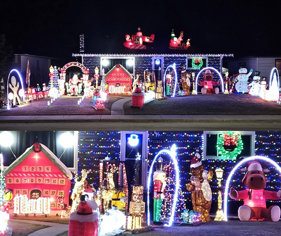 MustangFreight's tweet photo. ✨🎄Mitch Bowness, our AM Operations Supervisor in Acheson, has once again transformed his home into an incredible holiday lights display! Swing by 13836–132 Ave, Edmonton to check out the festive magic—it’s a little slice of holiday joy you won’t want to miss.  #holidayseason https://t.co/DooU1wr8Ph