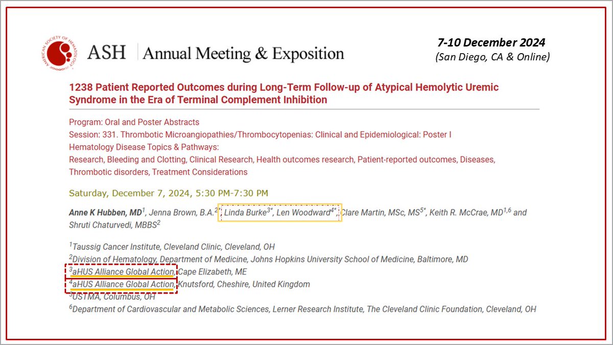 Today 7 Dec 2024 at #ASH24: 5:30-7:30 pm 
 #1238 Session 331. Thrombotic Microangiopathies #TMA /Thrombocytopenias. ash.confex.com/ash/2024/webpr…  Great opportunity to better understand PROs &amp; with an authentic look at #aHUS #patientexperience. #RareHeme <a href="/ASH_hematology/">ASH</a> <a href="/BloodClotDoc/">Shruti Chaturvedi</a>