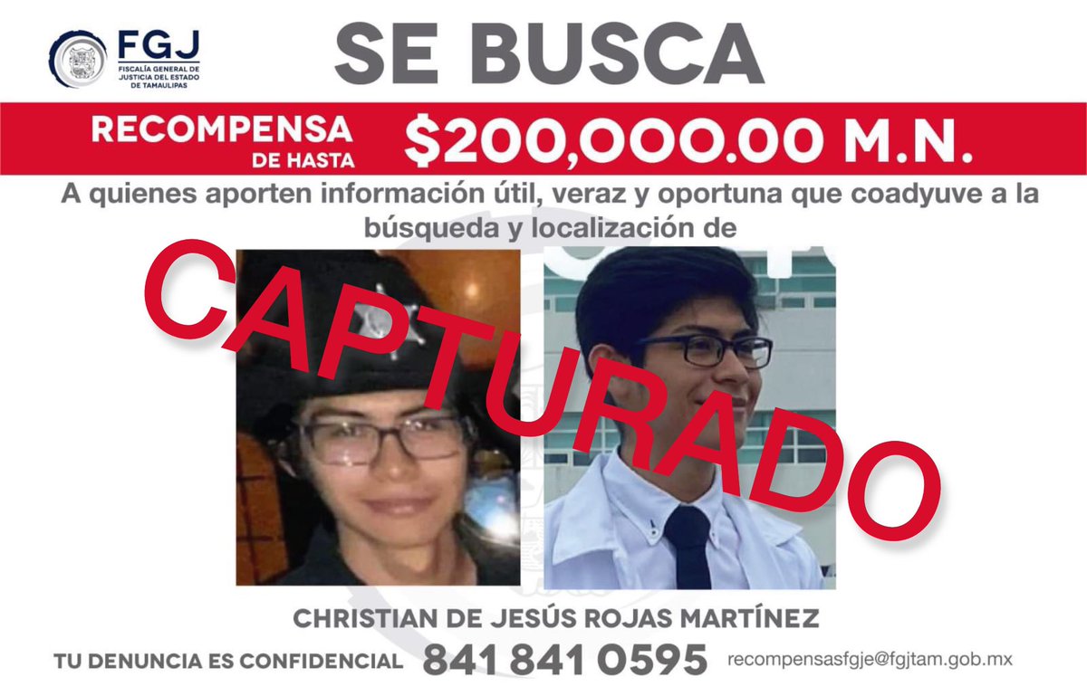 lamarlasabrina's tweet photo. 🚨 FUE CAPTURADO CHRISTIAN ROJAS

Pasante de medicina de 24 años que golpeó brutalmente a su entonces novia, Melanie Barragán, el 31 de octubre en Tamaulipas

Después de casi 36 días de búsqueda, fue detenido en Nuevo León

#JusticiaParaMelanie https://t.co/kzxgslStFM