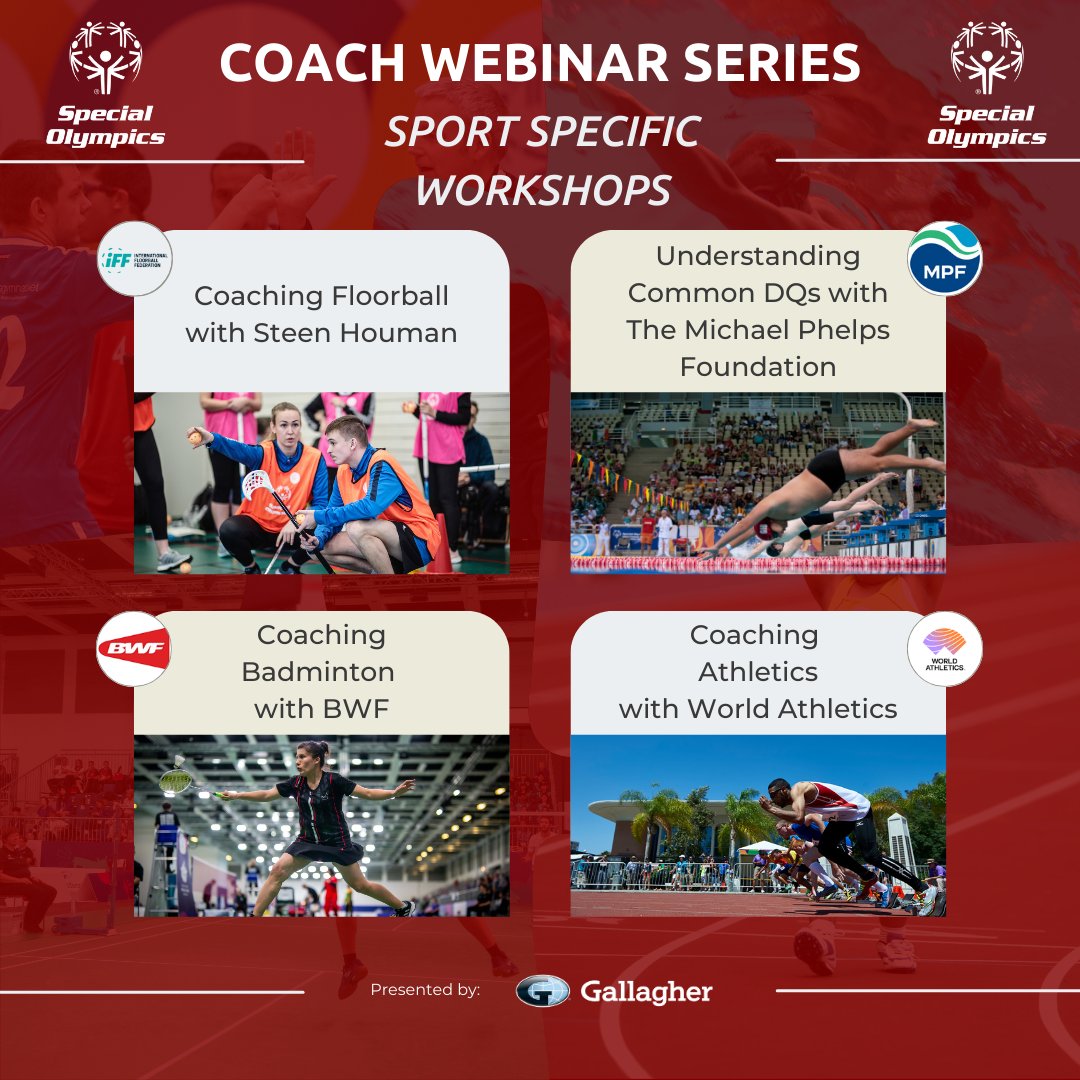 We have listened to your requests! The Coach Webinar Series, presented by <a href="/GallagherGlobal/">Gallagher</a>, is going sport specific! 

Register now for our 4 sport specific workshops led by our expert partners! brnw.ch/21wPfrd <a href="/MPFoundation/">M. Phelps Foundation</a> <a href="/bwfmedia/">BWF</a> <a href="/WorldAthletics/">World Athletics</a>