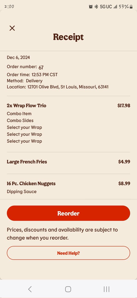 BigBoy8805's tweet photo. I guess they flame broiling everything @BurgerKing. The chicken wraps were dry, too. Then I tried to get some kind of compensation for it from them, but apparently, they can't offer more than a $5 coupon. I bought over $30 in food. https://t.co/DKEDcPofTW