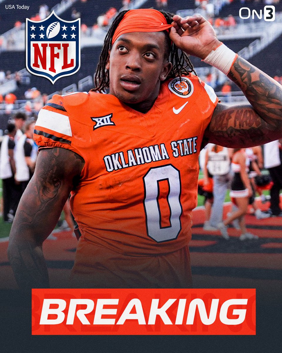 BREAKING: Oklahoma State RB Ollie Gordon has declared for the NFL Draft, he announced. 

Gordon had one year of eligibility remaining. 

on3.com/pro/news/oklah…