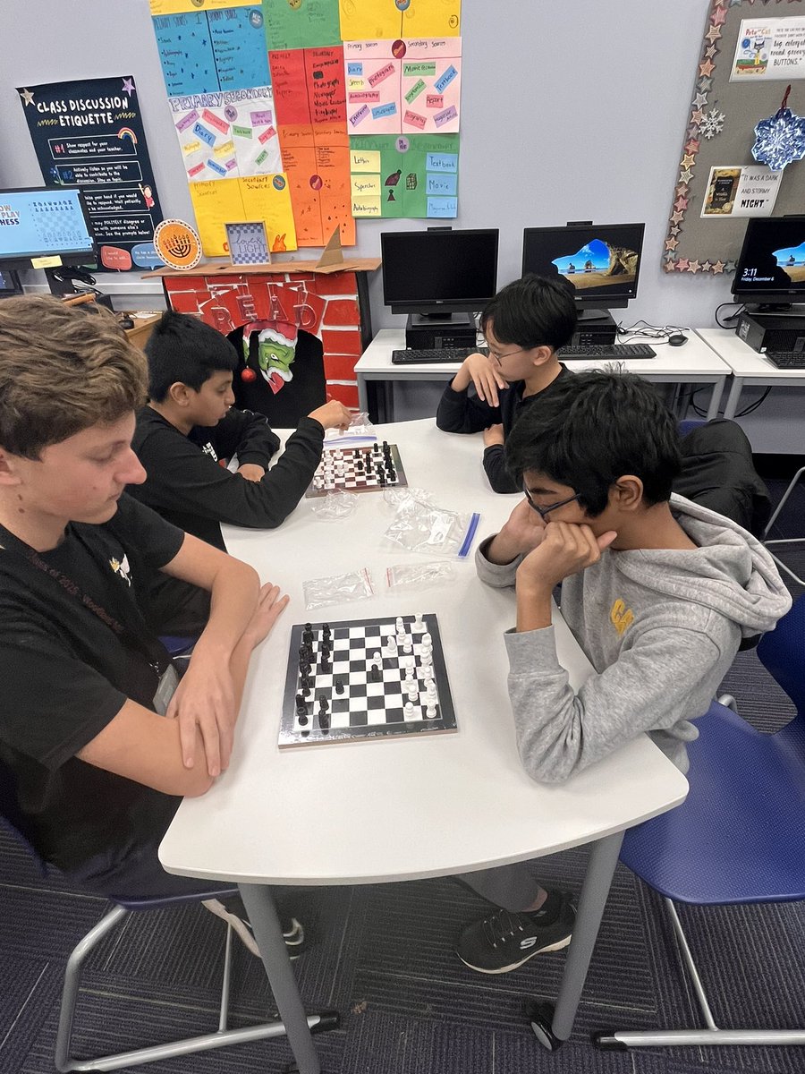 MrsSokhey's tweet photo. Chess in the library!♟️We’re buzzing with strategy, focus, and fun. Students are learning sportsmanship, critical thinking, and the art of being humble in both victory and defeat. https://t.co/LPhuYL9u24