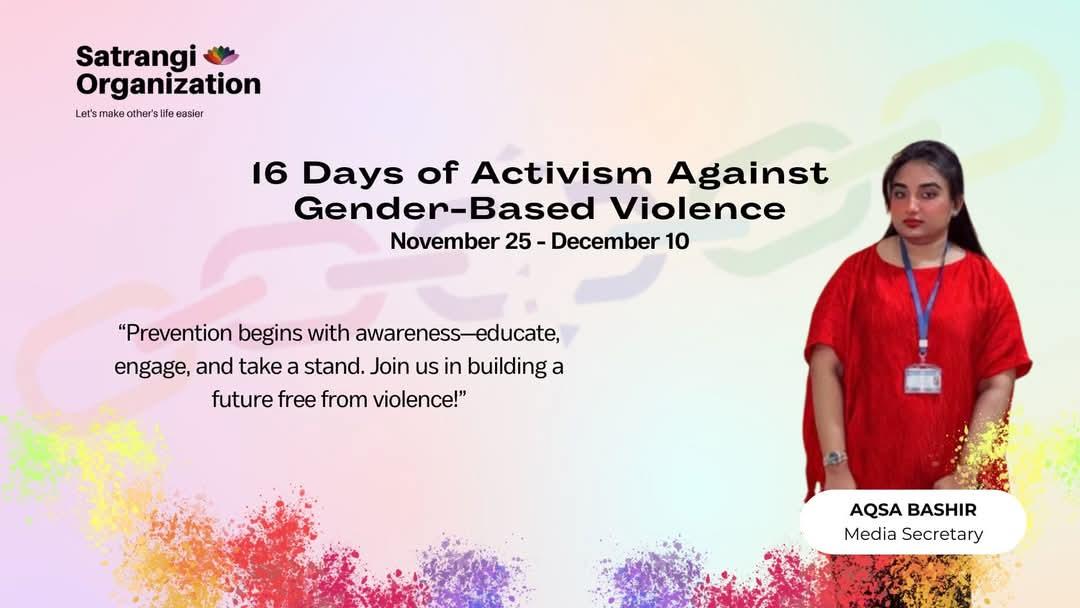 SATRANGIORGANI2's tweet photo. Our Media secretary a well known feminist Aqsa Bashir gave the  message regarding Gender Base violence 
#16DaysOfActivism #GenderBasedViolence 
@UNDP_Pakistan https://t.co/weXjwheRR1