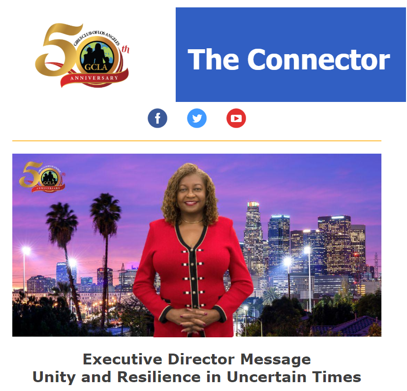 girlsclubofla's tweet photo. Exciting updates from the Girls Club of Los Angeles! Check out our latest newsletter to learn about the amazing work we’re doing in the community.
Read it here:
https://t.co/btNDhpgfIj
#gcla #newsletter #directorsmessage #community #Girlscluboflosangeles #TheConnector https://t.co/07LnpBXy66