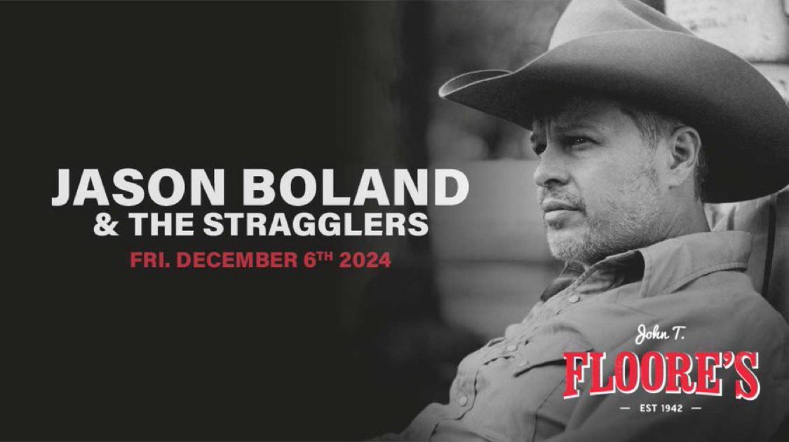 John T. Floore's (@floores) on Twitter photo Tonight! <a href="/BolandStraggler/">Jason Boland & The Stragglers</a> returns to Floore’s on their 25th Anniversary Tour! Doors open at 7pm and music starts at 8:30pm. Get tickets at the door or online here: bit.ly/3YZgP3m Tonight! <a href="/BolandStraggler/">Jason Boland & The Stragglers</a> returns to Floore’s on their 25th Anniversary Tour! Doors open at 7pm and music starts at 8:30pm. Get tickets at the door or online here: bit.ly/3YZgP3m