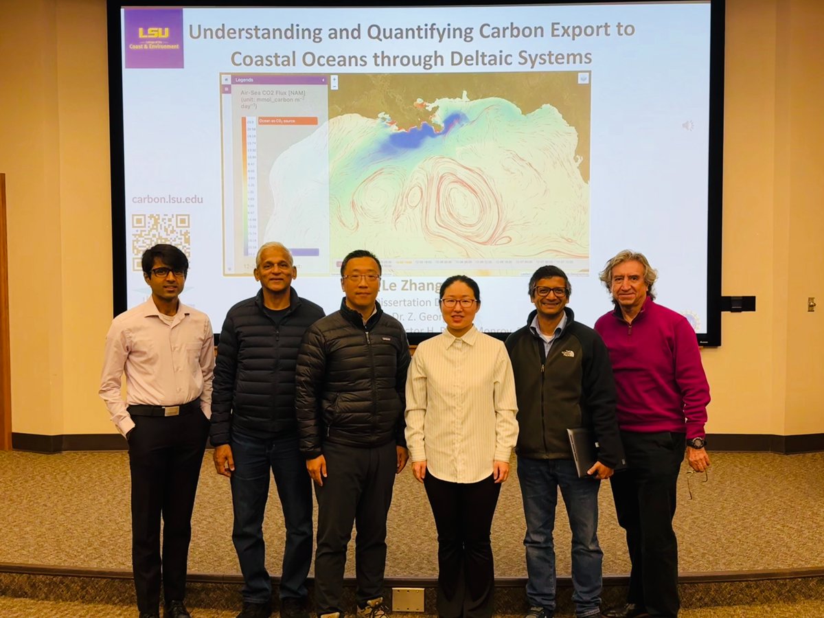Congratulations to Dr. Le Zhang—Coupled Ocean Modeling Group’s 5th Ph.D., freshly 'off the stove'! Another four are currently ‘simmering’ in the pipeline. Dr. Zhang will begin her postdoctoral research  <a href="/UMCES/">UMCES</a>