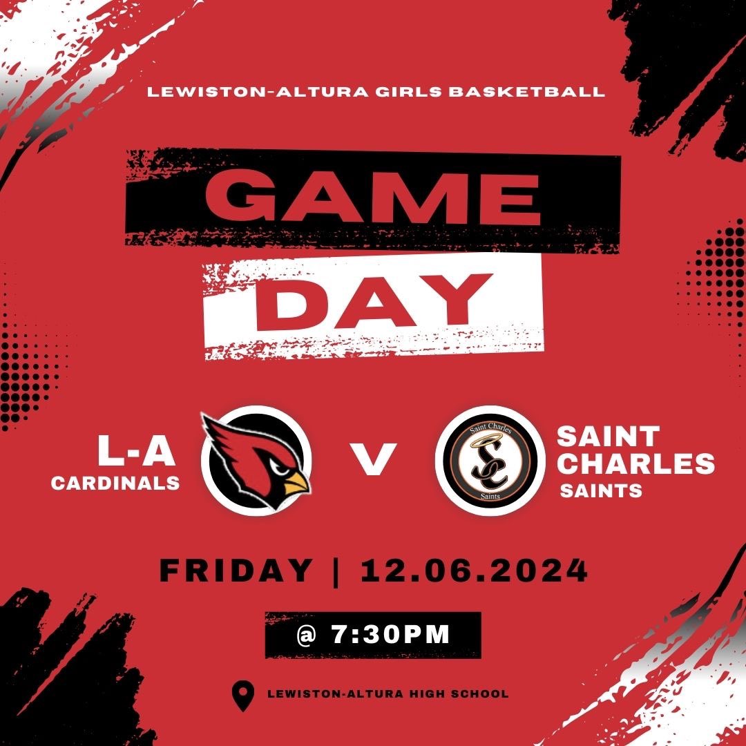 DOUBLE HEADER GAME DAY WITH THE BOYS!!!

HOME vs. Saint Charles 🏀 

Girls 8th: 4:30 pm (@ St. Charles)
Girls 7th: 5:30 pm (@ St. Charles)
Boys 9th: 3:45pm
Boys JV: 5:00pm
Boys Varsity: 6:15 pm
Girls Varsity: 7:30 pm

Watch online: fan.hudl.com/usa/mn/lewisto…