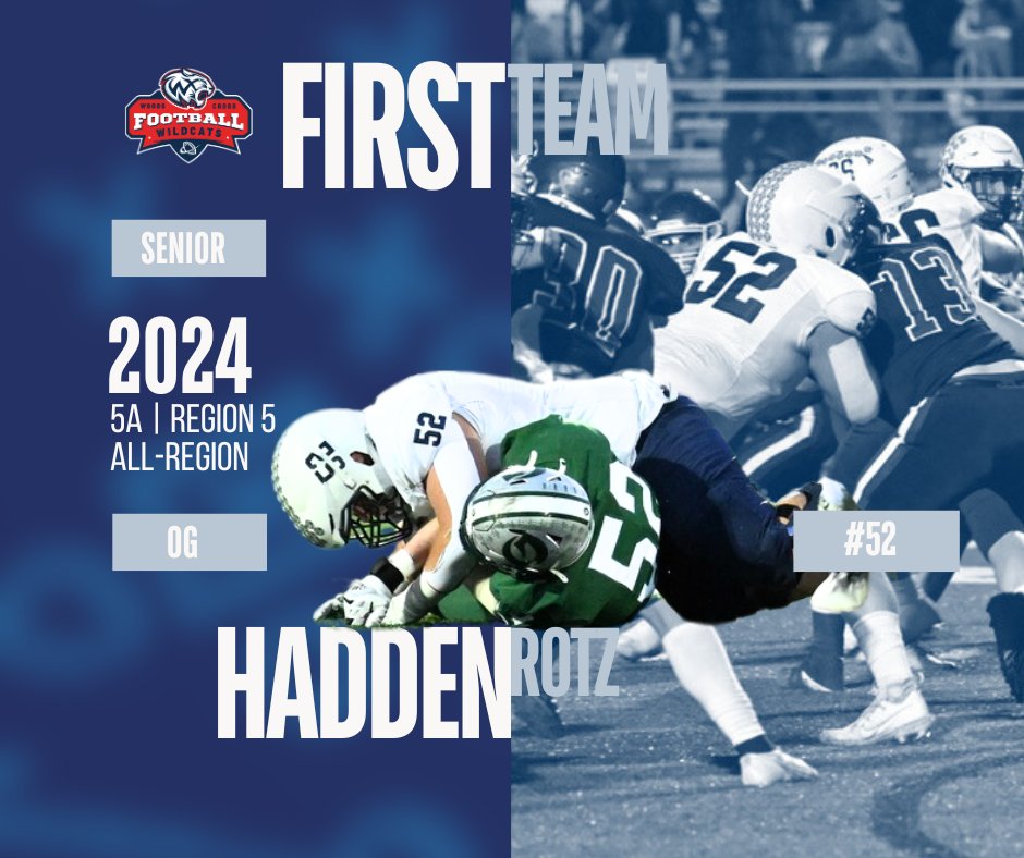 🎉 Congrats to Senior Captain Hadden Rotz (#52 OG) for an outstanding season! Your performance on the line has been vital to our successful record. Proud of you! 🐾 #WildcatsPride #GoWildcats