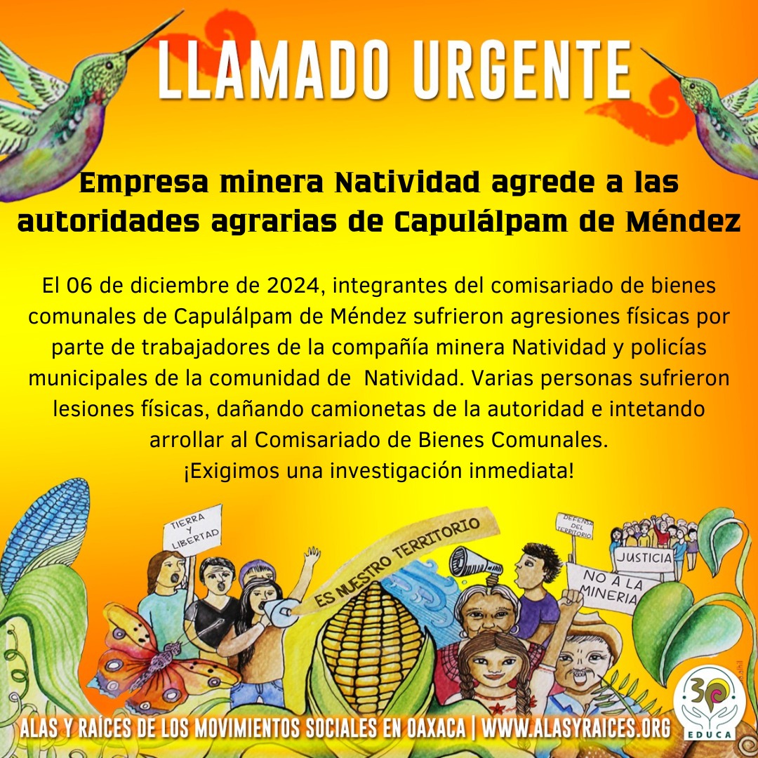laminuta's tweet photo. #Entérate Integrantes del Comisariado de Bienes Comunales de Capulálpam de Méndez denunciaron que sufrieron agresiones físicas por parte de trabajadores de la compañía minera Natividad y policías municipales.

https://t.co/4olI5HGLnh https://t.co/PDUOipReEy
