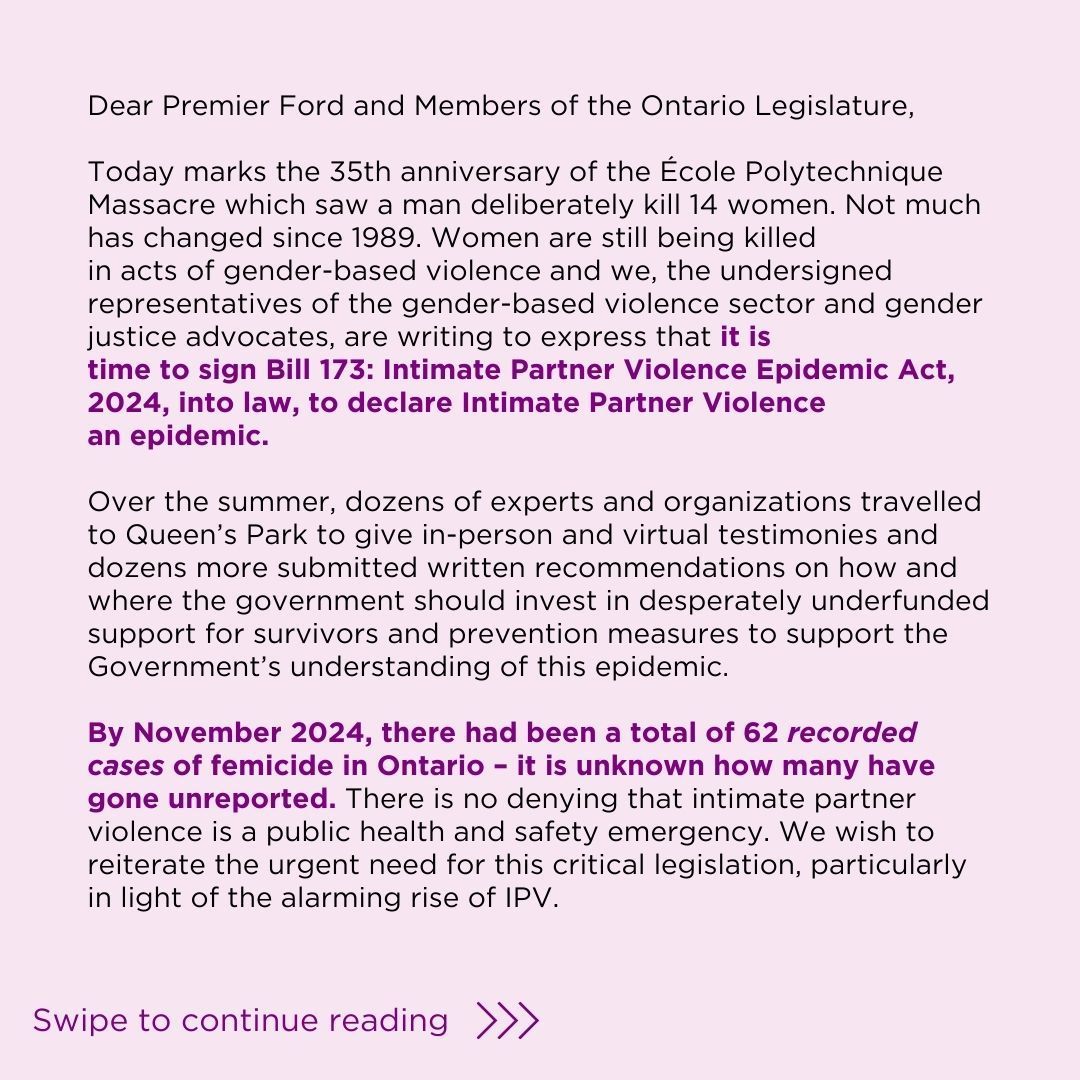 ArmaghHouse's tweet photo. 📢 150 organizations are uniting to demand action! We're calling on the Ontario Legislature to prioritize and pass #Bill173 : #TheIntimatePartnerViolenceEpidemicAct
This critical legislation is a vital step toward addressing the growing crisis of #IPV
#EndIPV https://t.co/iDUBzxRlif