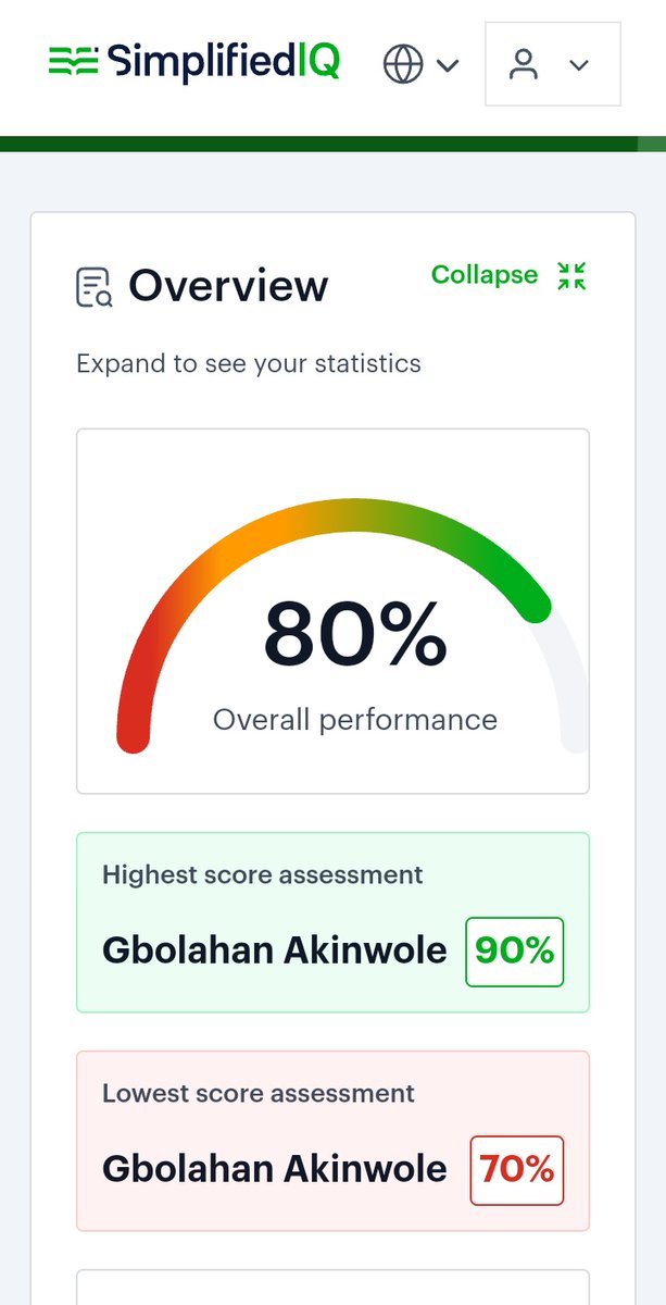 Assess your skills on any topic with @_SimplifiedIQ! Create an assessment, choose your field of interest, and get instant results. Here's my dashboard!.
<a href="/dreamaxhq/">Dreamax</a>
@_SimplifiedIQ 
#simplifiedIQ
#dreamax #ai #dreamaxhq