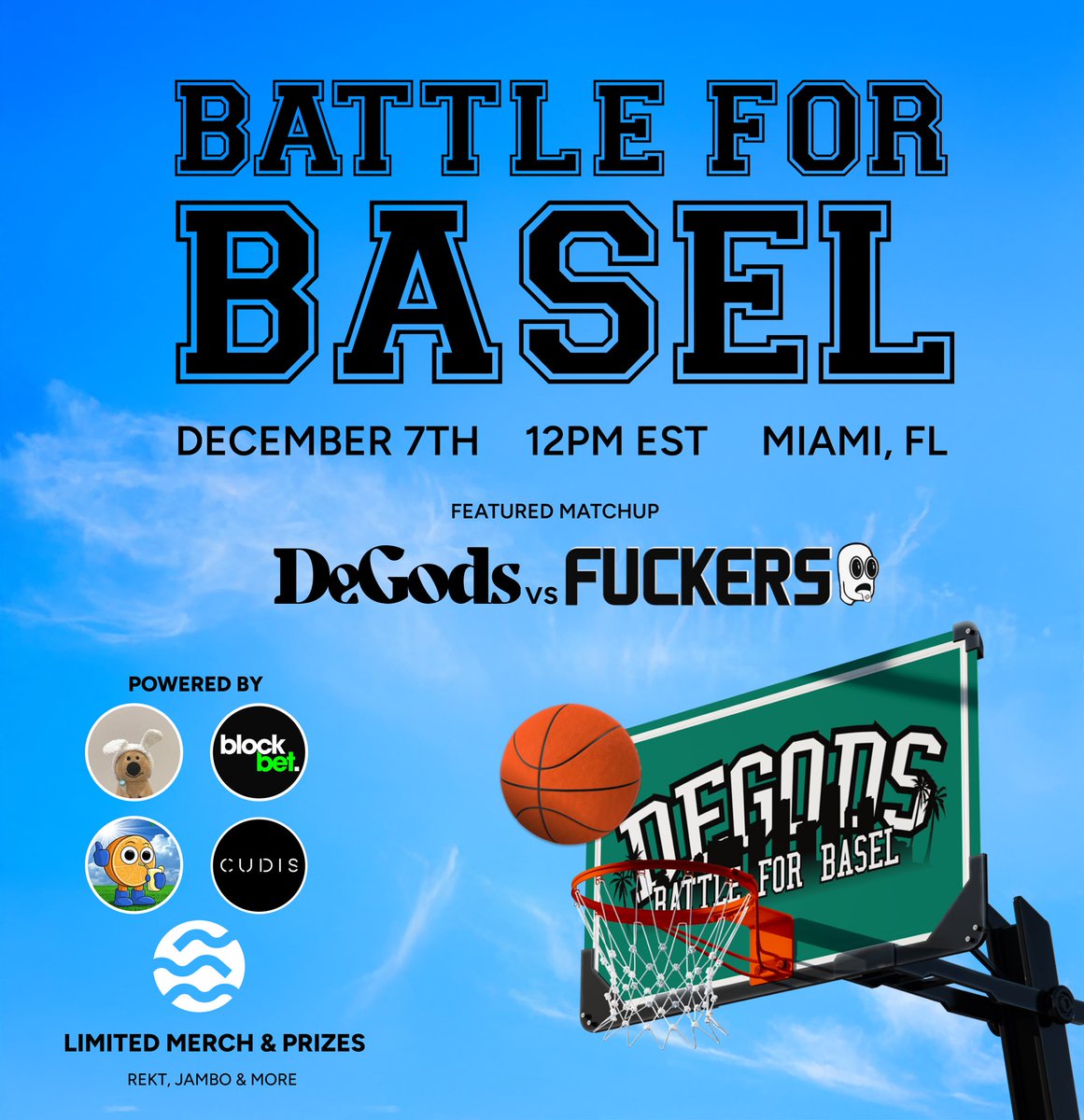 Just sent out details for our hoop tourney tomorrow 

TLDR
-live draft, limited spots 
-merch, food &amp; drinks 
-degods vs f*ckers all star game 
-open runs after the tourney 

I will be live streaming the games from my account as well.